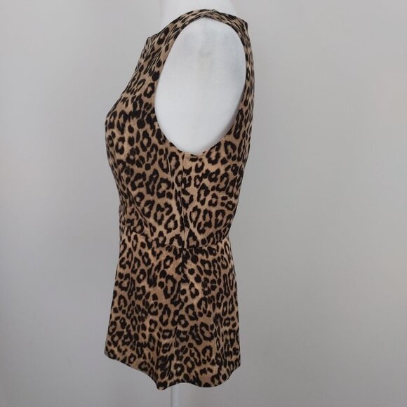 Banana Republic Sleeveless Leopard Print Peplum Top NWOT - Picture 7 of 8